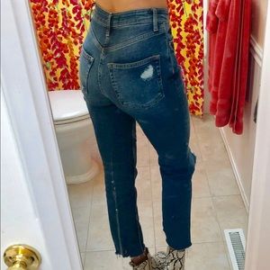 FREE PEOPLE STRAIGHT LEG CROP JEANS